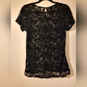 I.N.C. International Concepts - Velvet and Sheer Mesh Top
